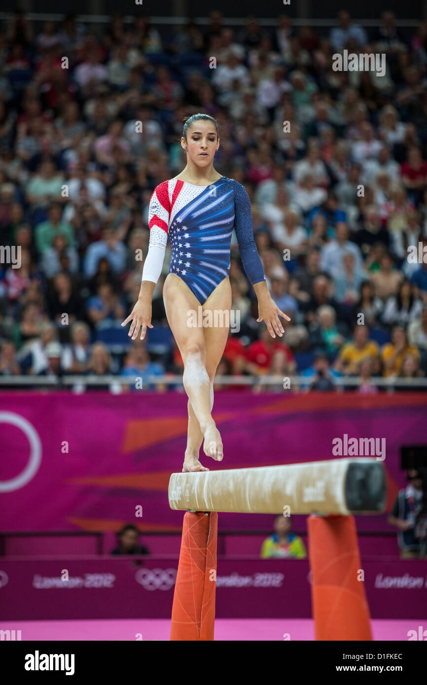 Alexandra Raisman (USA) competing during the Women's Balance Beam Final ...