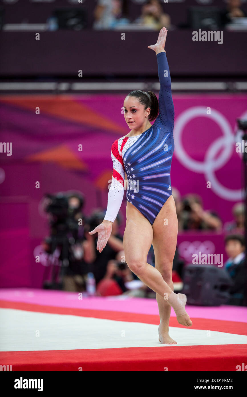 Jordyn Wieber (USA) competing during the Women's Floor Final at the 2012 Olympic Summer Games, London, England. Stock Photo