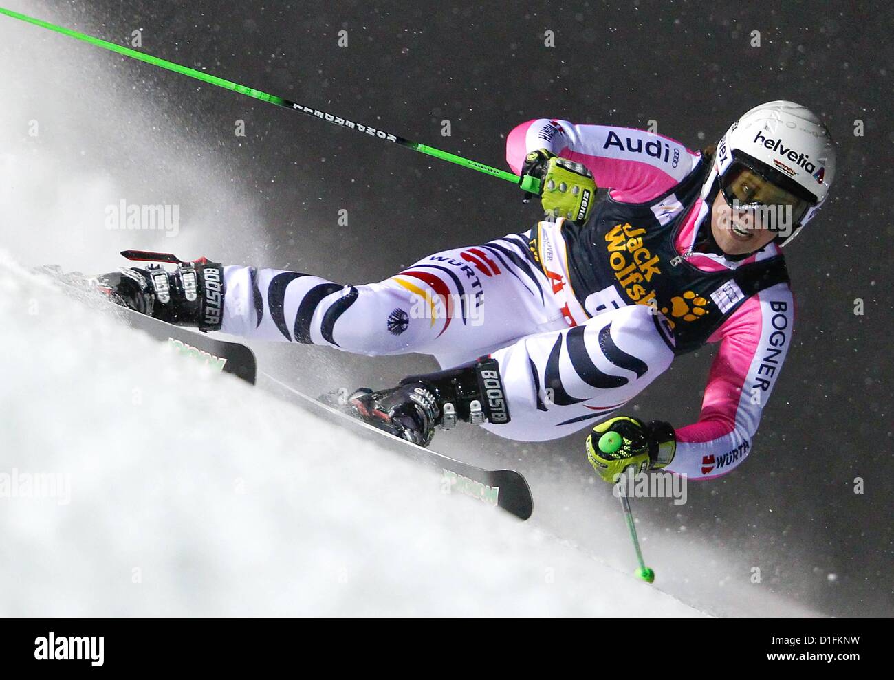 19.12.2012. Aare, Sweden.  FIS World Cup Giant slalom for women Picture shows Viktoria Vine castle ger  World Cup 2013 Stock Photo