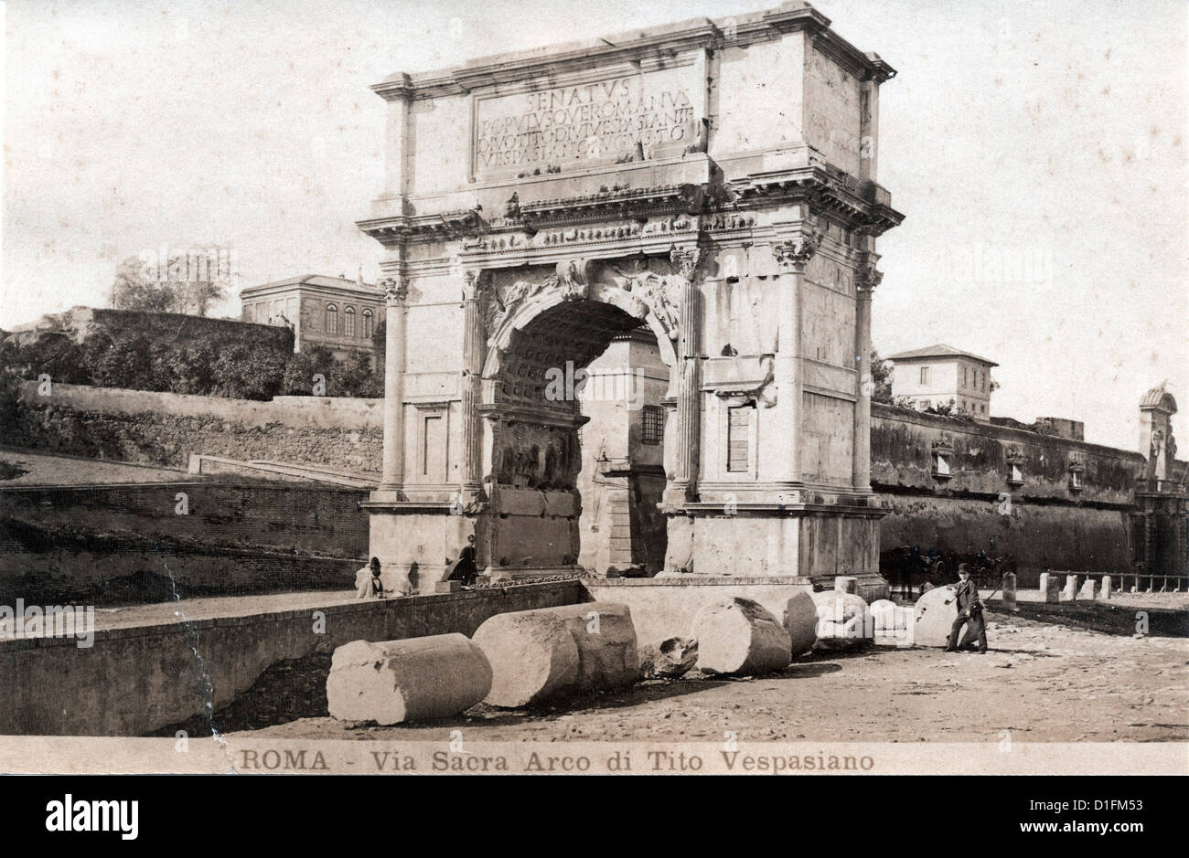 Arch of Titus, Rome, ca 1880, by A. Olivieri Stock Photo - Alamy