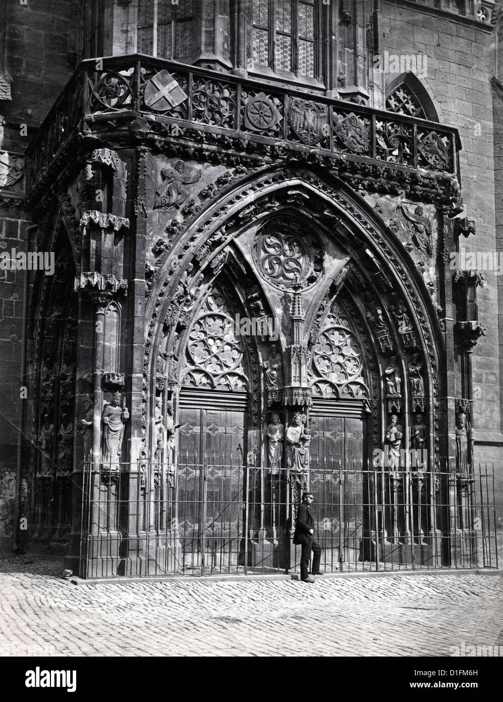 Portal, Frauenkirche, Nuremberg, ca 1860s Stock Photo