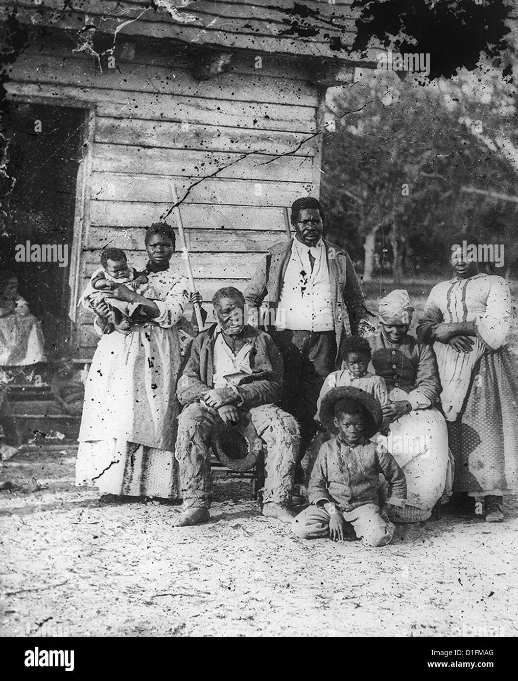 Five generations on Smith's Plantation, Beaufort, South Carolina. 1862. Stock Photo