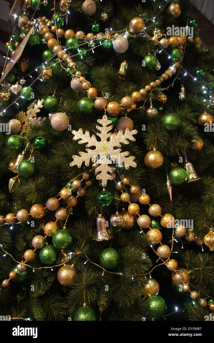 Christmas baubles on Christmas tree Stock Photo Alamy