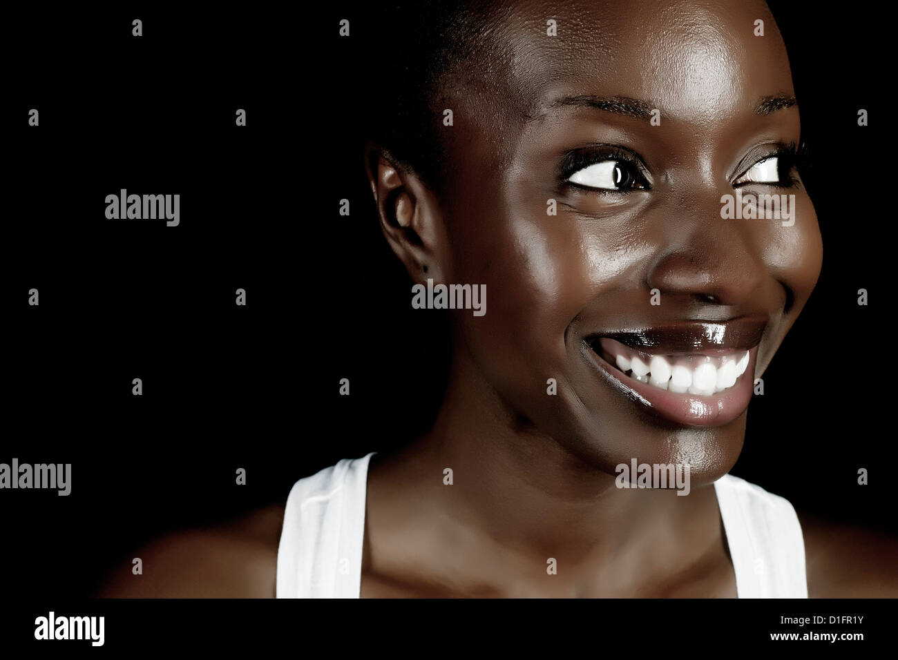 Smiling African American woman Stock Photo - Alamy