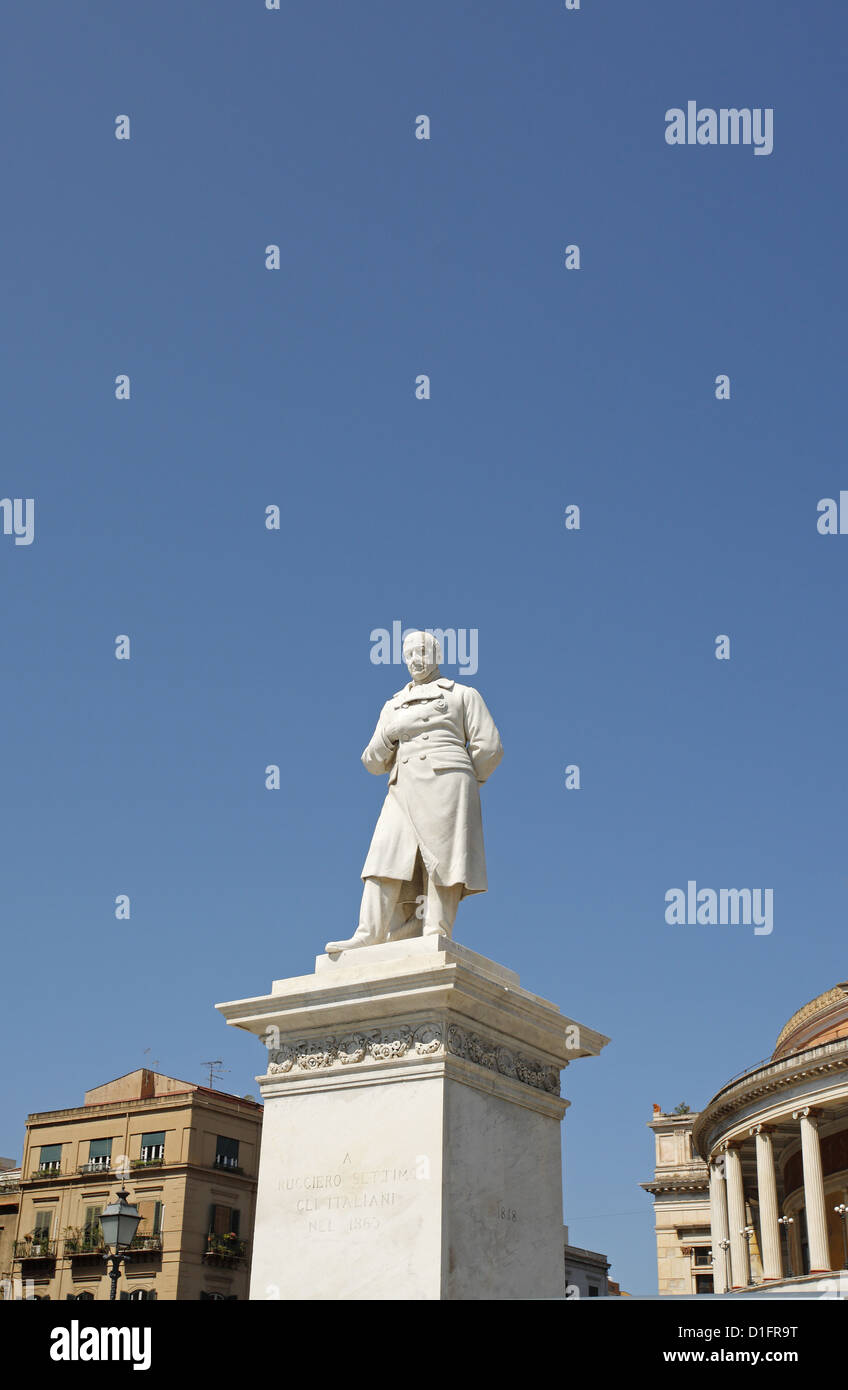 Statue of Ruggero Settimo, Palermo, Sicily, Italy Stock Photo