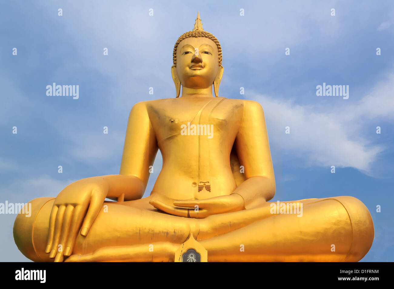 the golden buddha statue in temple Stock Photo - Alamy