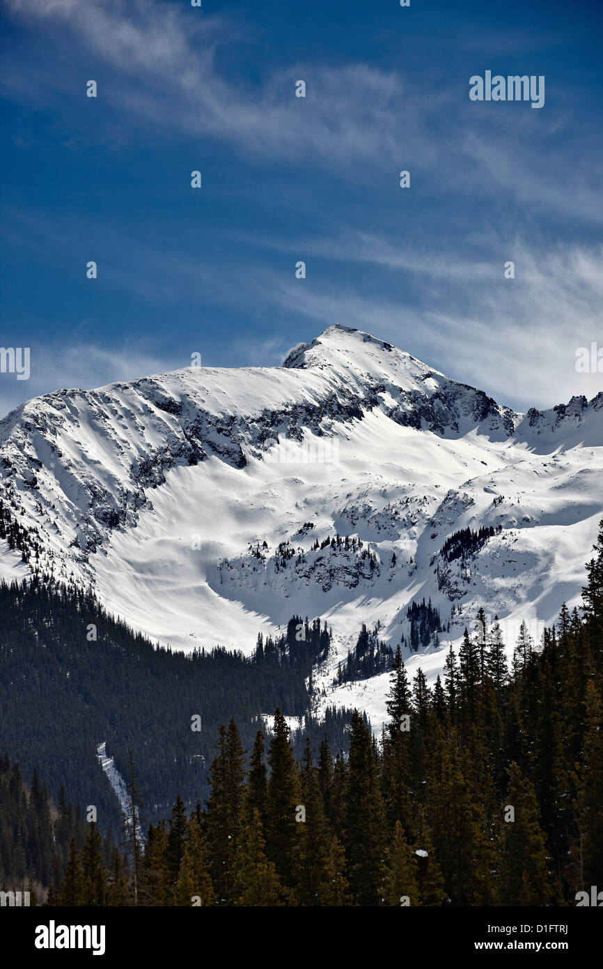 Hazleton Mountain in the winter, San Juan Mountains, Colorado, United States of America, North America Stock Photo