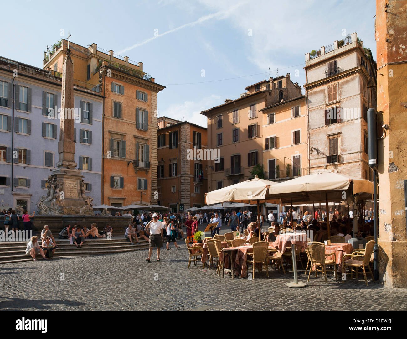 People at outside restaurant in Pantheon Square, Rome, Lazio, Italy, Europe Stock Photo