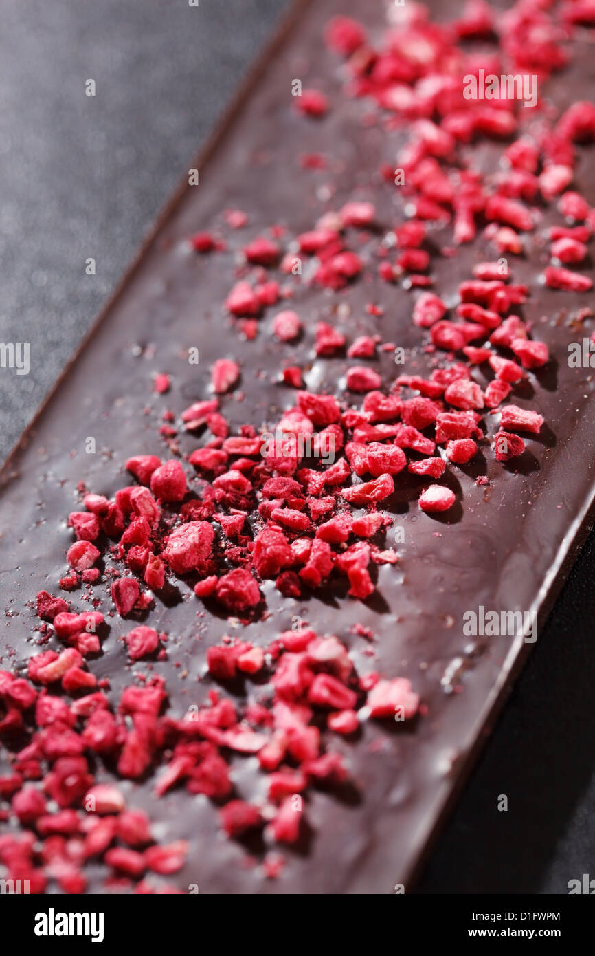 dark chocolate with raspberries Stock Photo - Alamy