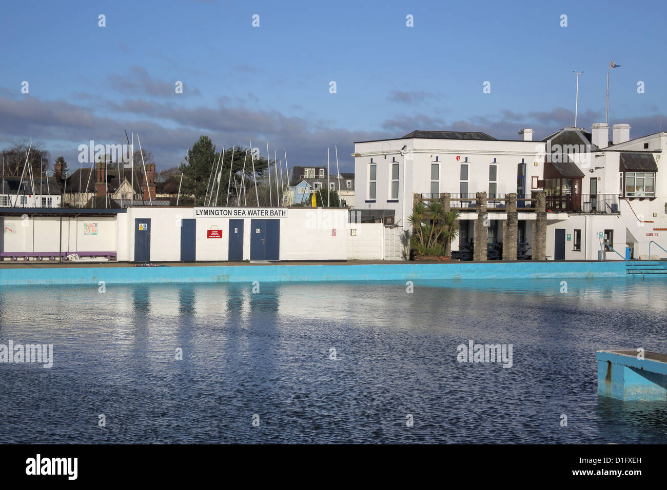 the sea water pool built in 1833 in Lymington on the hampshire coast Stock Photo