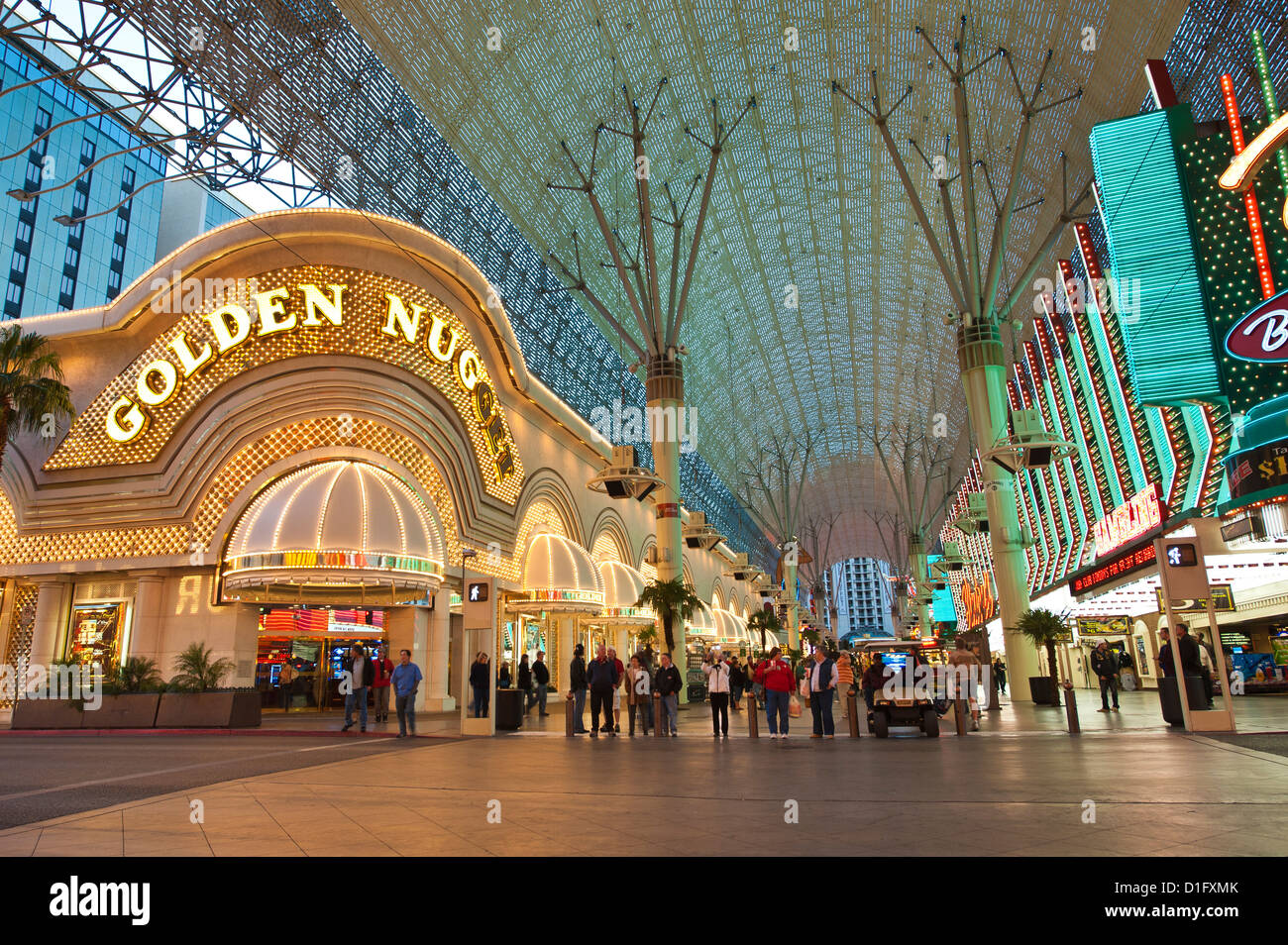 Golden Nugget Casino and  Fremont Street Experience, Las Vegas, Nevada, United States of America, North America Stock Photo