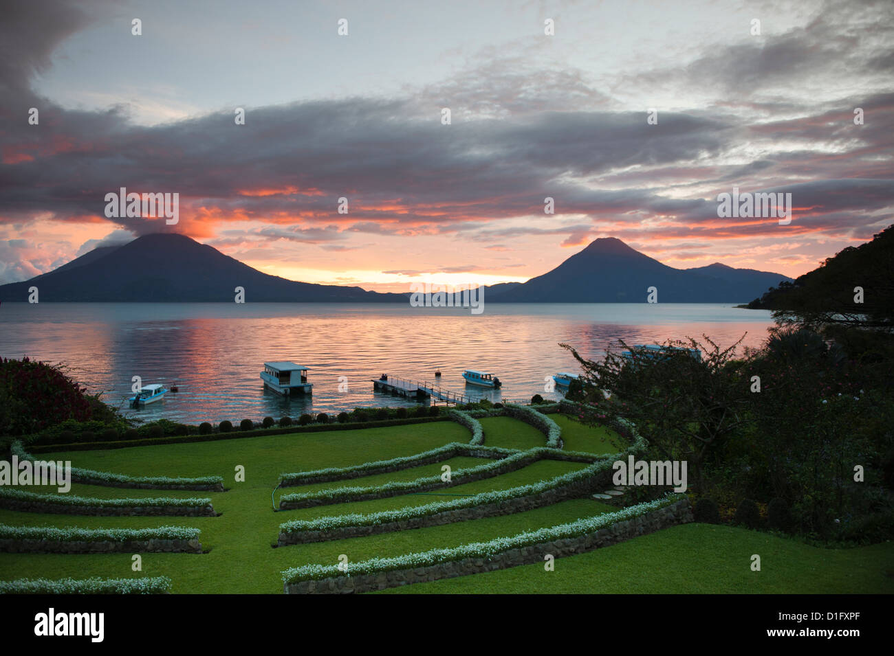 Toliman volcano, Lago de Atitlan, Guatemala, Central America Stock Photo
