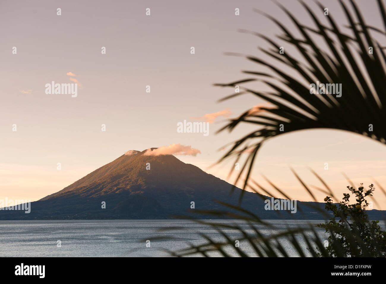 Toliman volcano, Lago de Atitlan, Guatemala, Central America Stock Photo