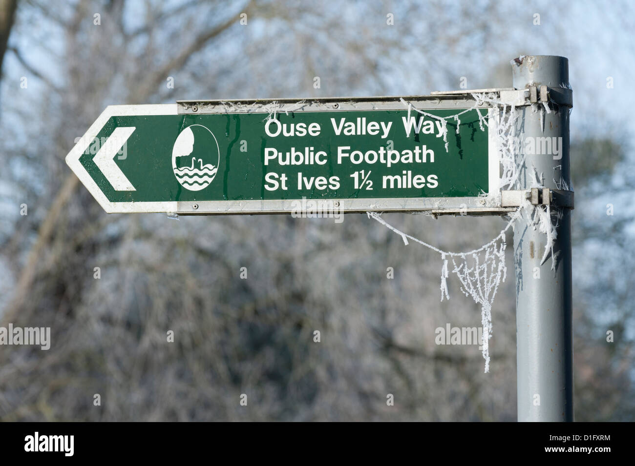 Signposts for the Ouse Valley long distance path along the River Great