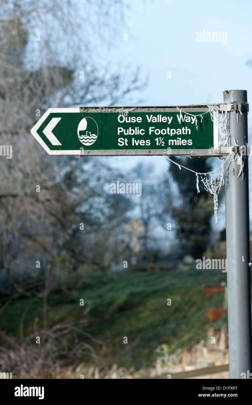 Signposts for the Ouse Valley long distance path along the River Great