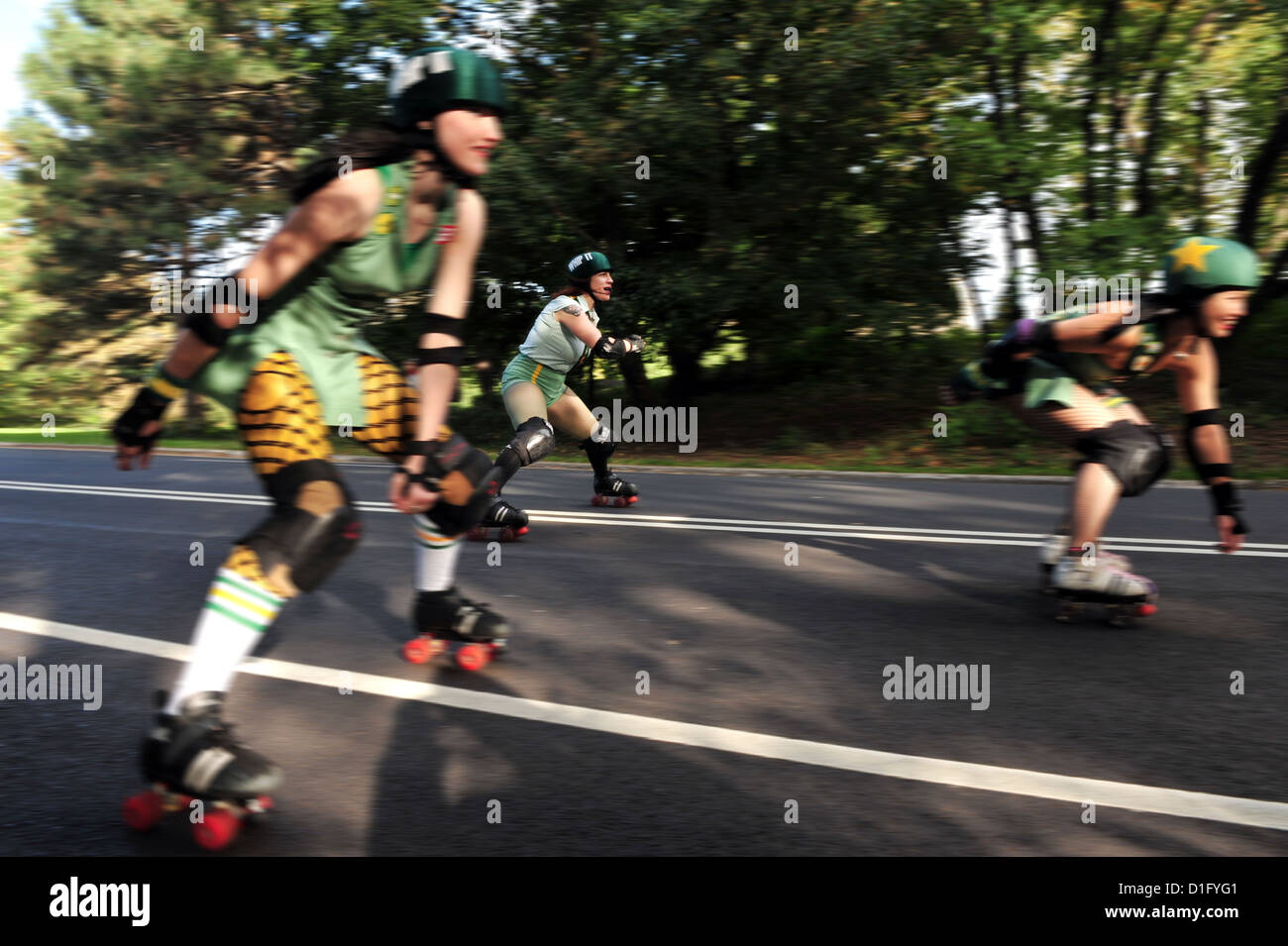 New York Central Park Roller Skating High Resolution Stock Photography