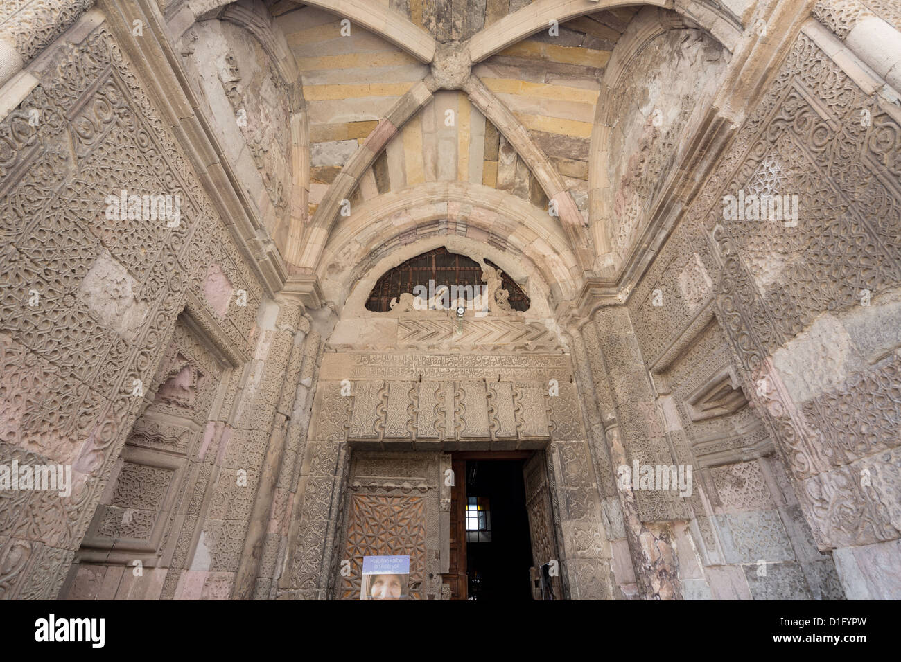 entrance portal, Süngür Bey Mosque, Nigde, Anatolia, Turkey Stock Photo