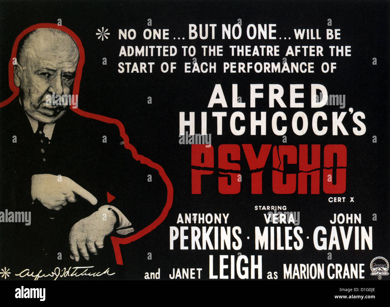 Anthony Perkins PSYCHO 1960 Alfred Hitchcock Classic Movie Cinema Poster Art