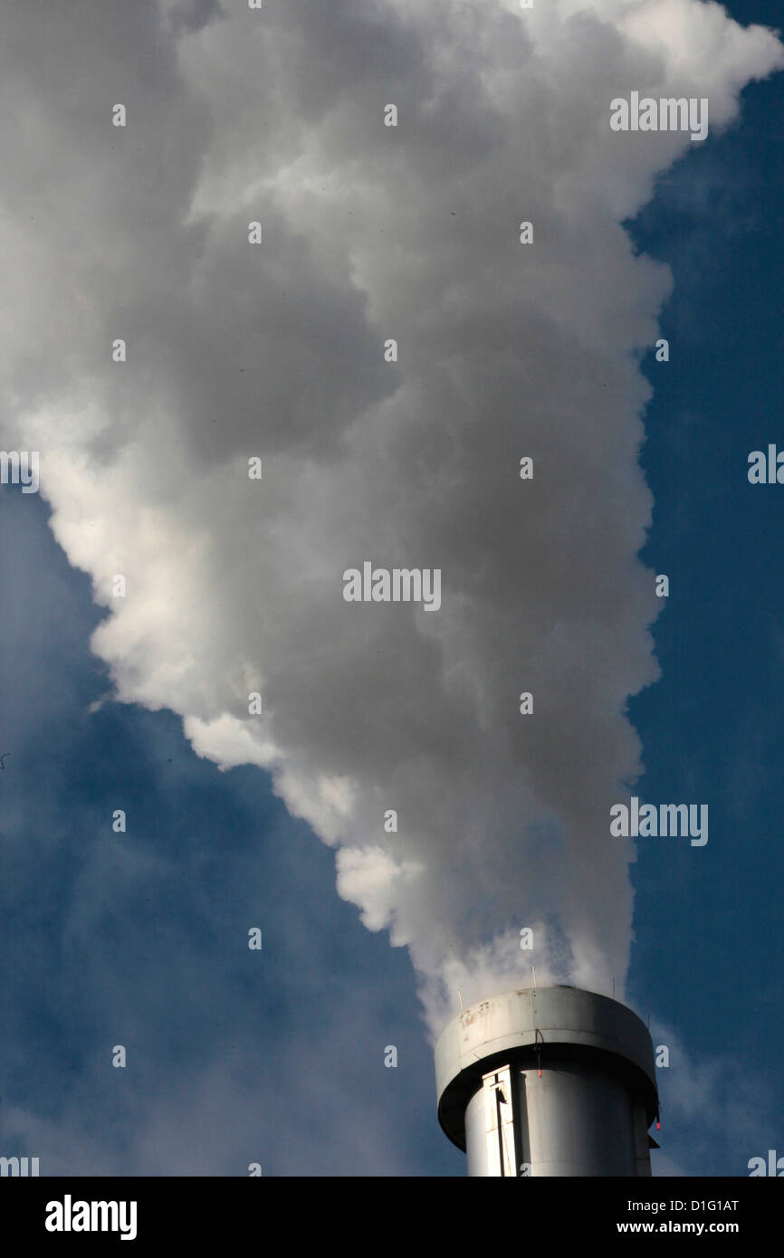 Factory smoke, Ivry-sur-Seine, Ile-de-France, France, Europe Stock Photo