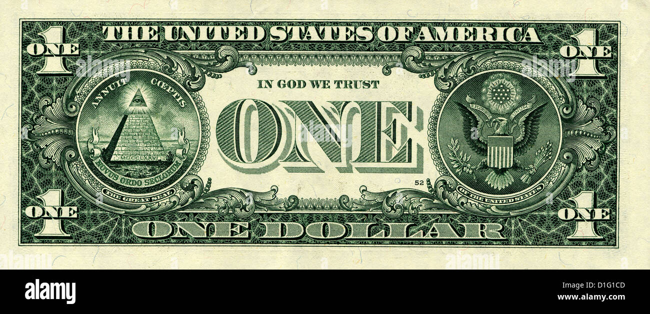 closeup of $1.00 bill Stock Photo