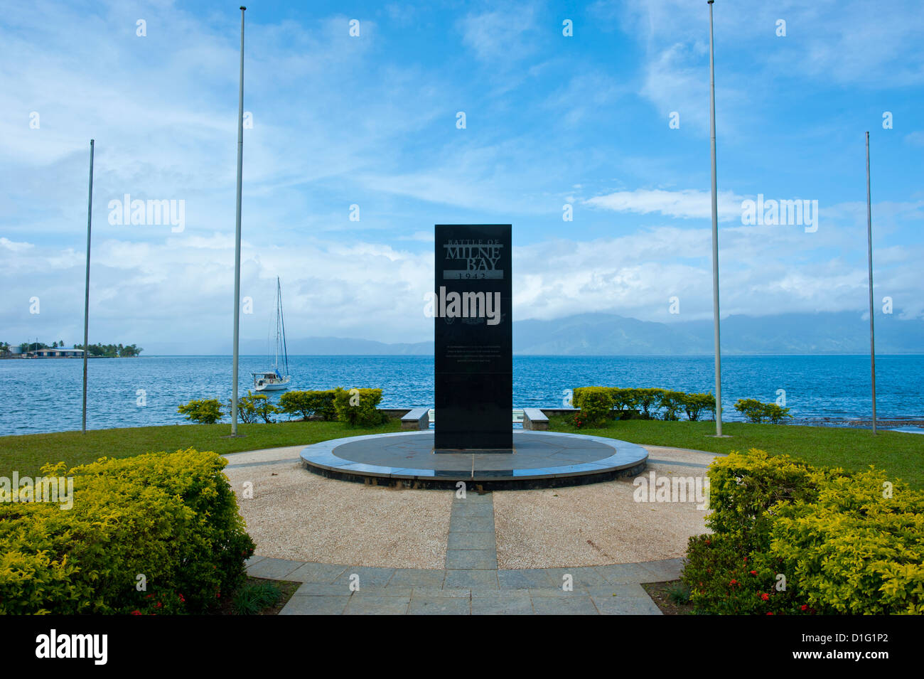 War Memorial in Milne Bay, Alotau, Papua New Guinea, Pacific Stock Photo