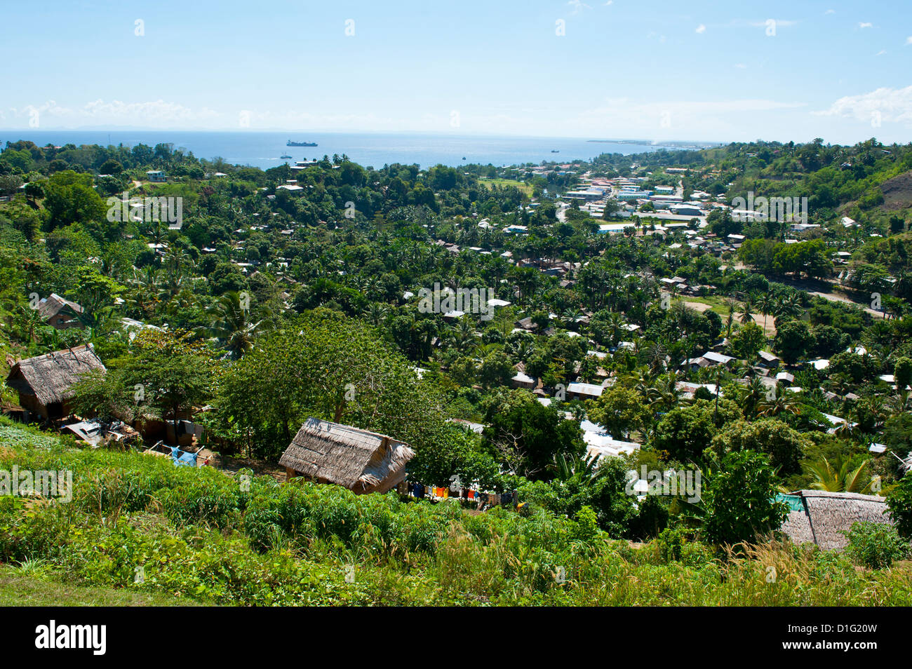 View over Honiara, capital of the Solomon Islands, Pacific Stock Photo