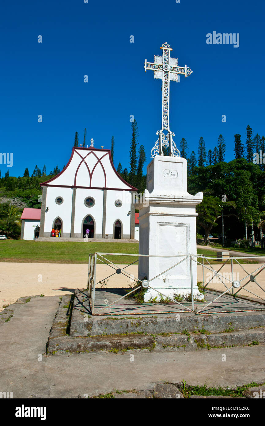 The Christian church of Vao, Ile des Pins, New Caledonia, Melanesia, South Pacific, Pacific Stock Photo