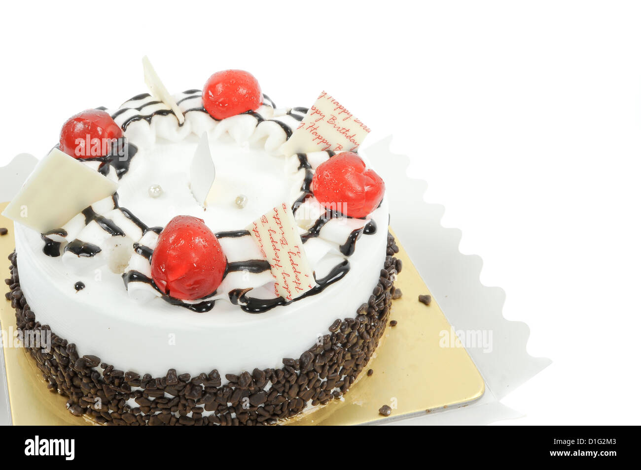 birthday cake isolate on white background Stock Photo - Alamy