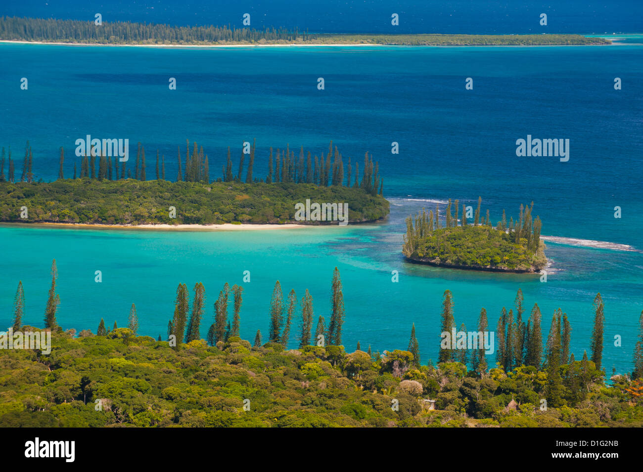 View over the Ile des Pins, New Caledonia, Melanesia, South Pacific, Pacific Stock Photo