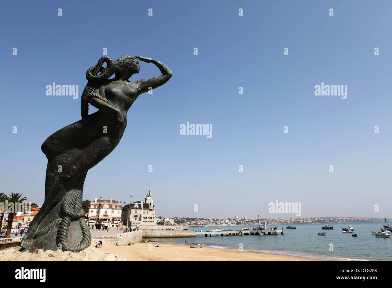 Nautical statue of a female figure looking towards the Atlantic Ocean