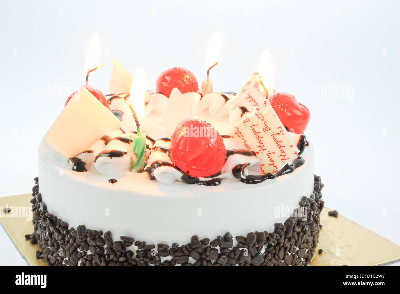 birthday cake isolate on white background Stock Photo - Alamy