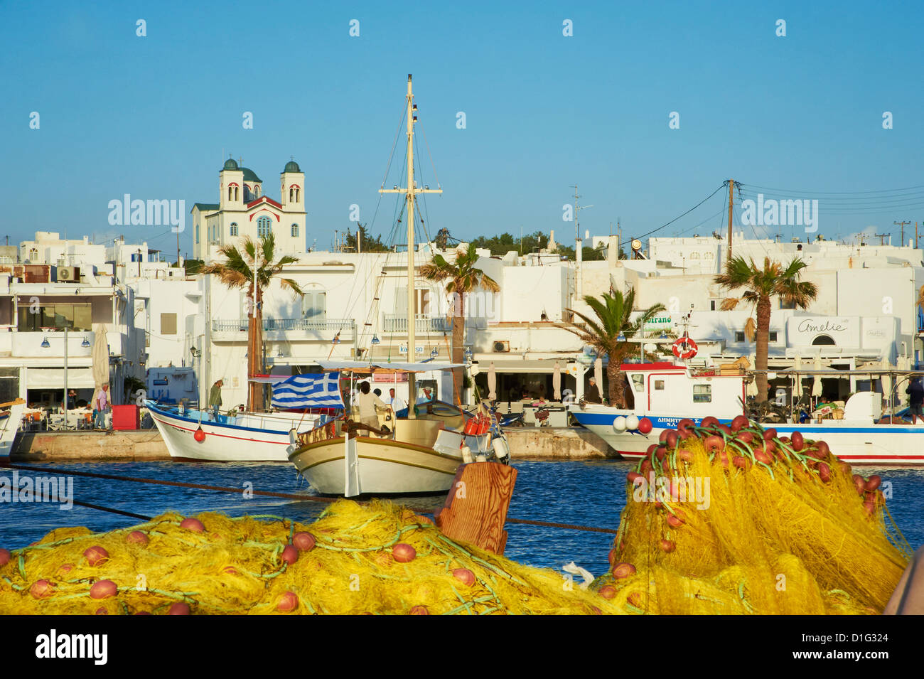 Port, Naoussa, Paros, Cyclades, Aegean, Greek Islands, Greece, Europe Stock Photo