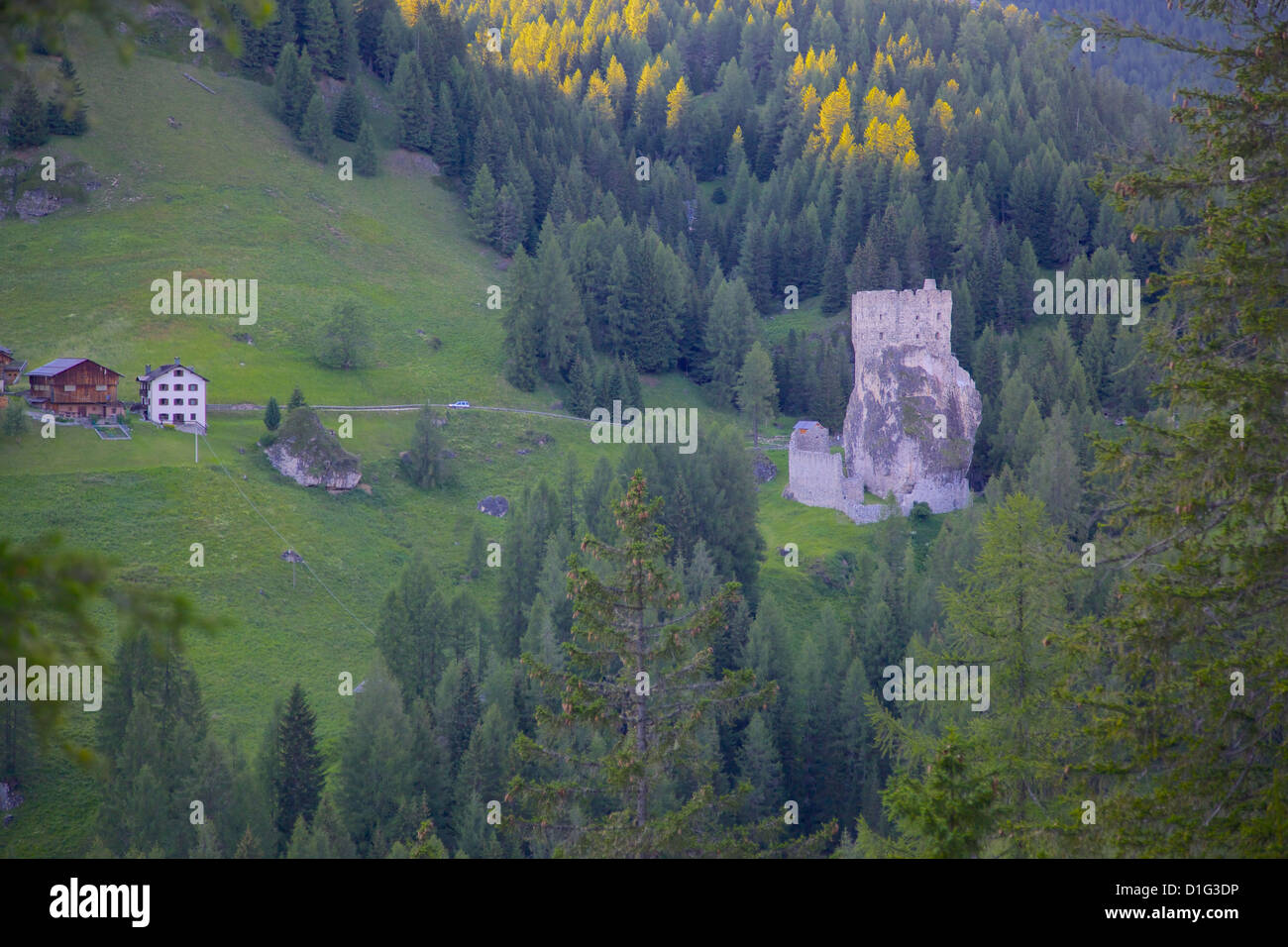 Castle, Passo Tre Croci, Belluno Province, Veneto, Italian Dolomites, Italy, Europe Stock Photo