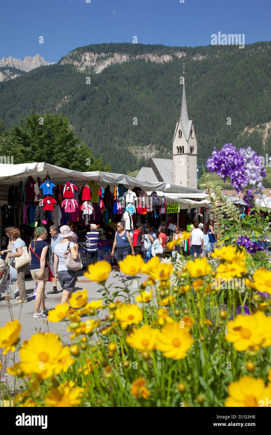Town market, Pozza di Fassa, Fassa Valley, Trento Province, Trentino-Alto Adige/South Tyrol, Italian Dolomites, Italy, Europe Stock Photo