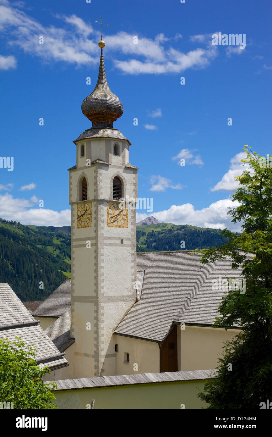 Church, Colfosco, Badia Valley, Bolzano Province, Trentino-Alto Adige, Italy, Europe Stock Photo