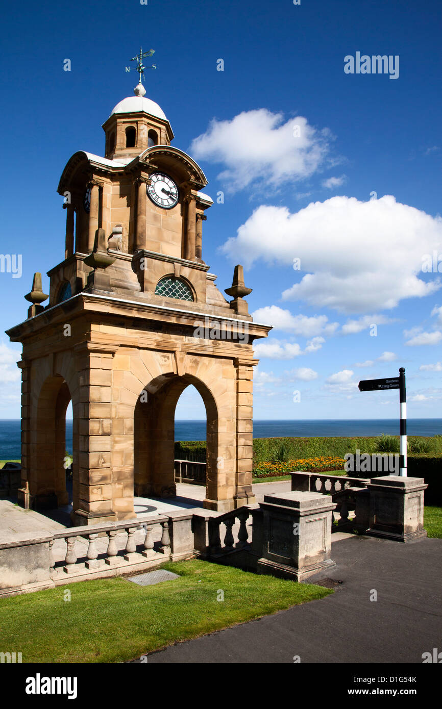 Holbeck Clock Tower on Esplanade, Scarborough, North Yorkshire, Yorkshire, England, United Kingdom, Europe Stock Photo