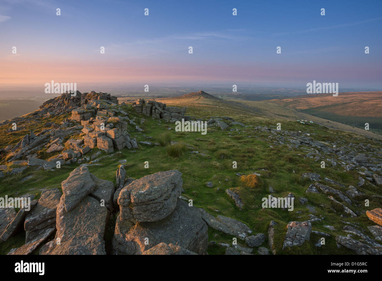 Vista from Belstone Tor Dartmoor National Park Devon Uk Stock Photo