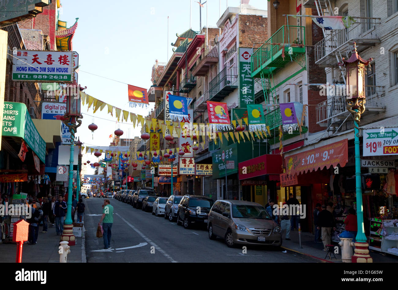 Chinatown of San Francisco, California, USA. Stock Photo