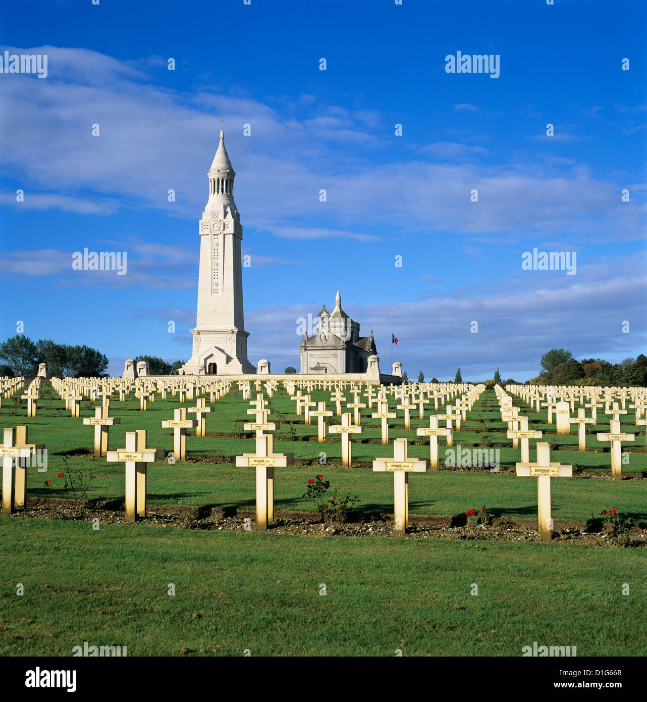 Notre Dame de Lorette WW1 French military cemetery and Ossuary, near Arras, Nord-Pas-de-Calais, France, Europe Stock Photo