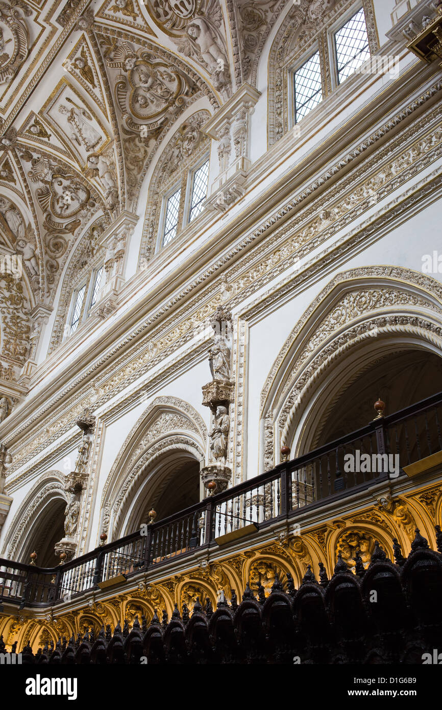 Renaissance style interior architecture of the Cathedral Mosque (La Mezquita, Great Mosque) in Cordoba, Spain. Stock Photo