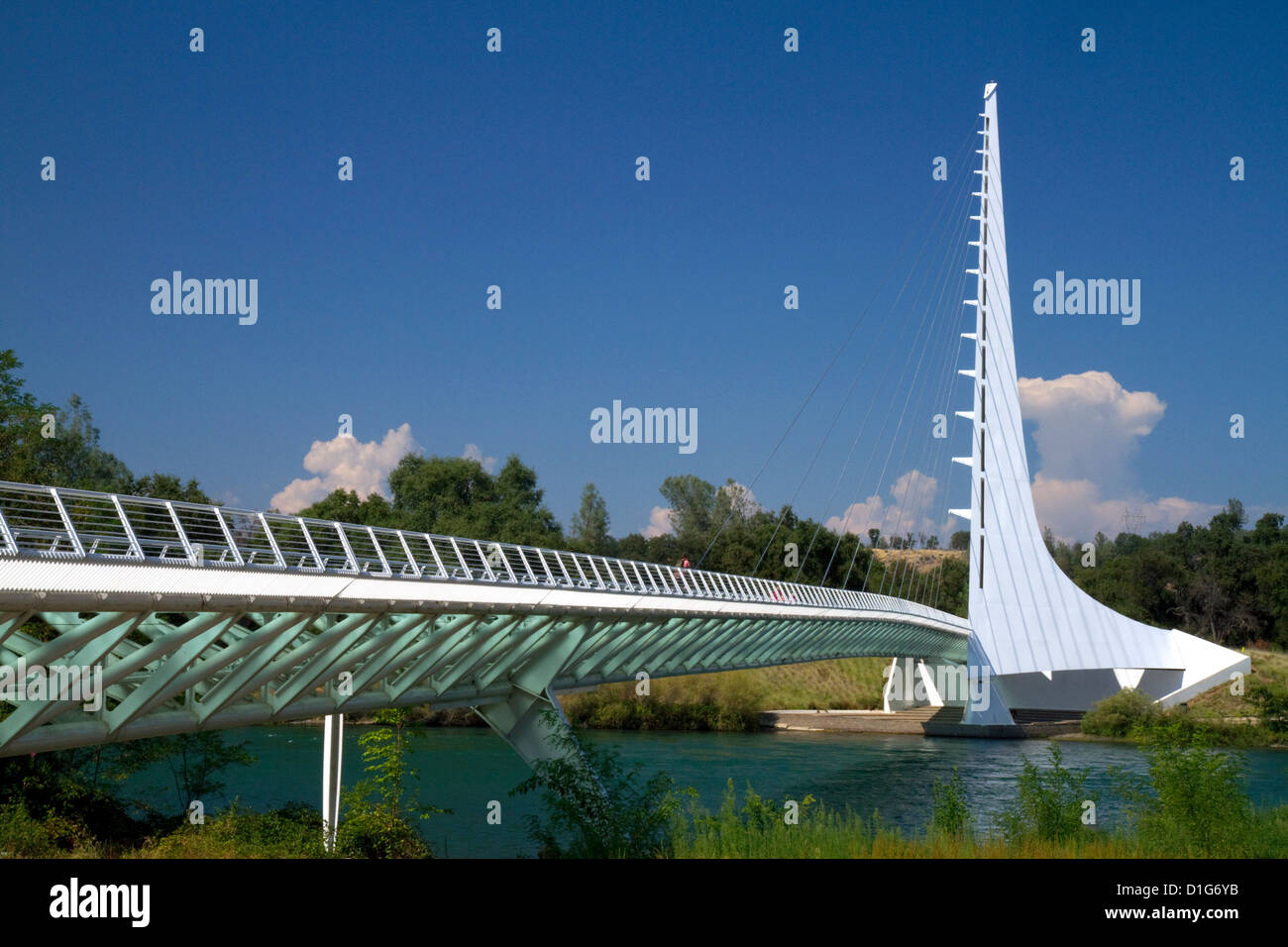 The Sundial Bridge at Turtle Bay spanning the Sacramento River in