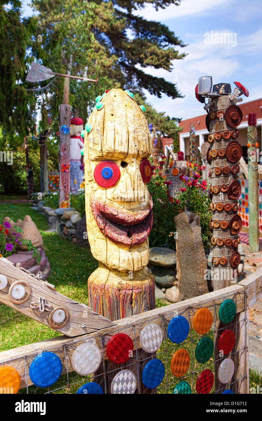 Yard art made from mostly recycled junk, Dick and Jane's Spot