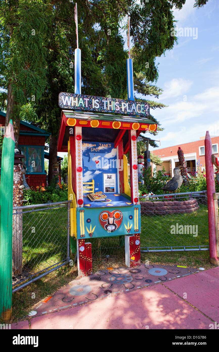 Yard art made from mostly recycled junk, Dick and Jane's Spot