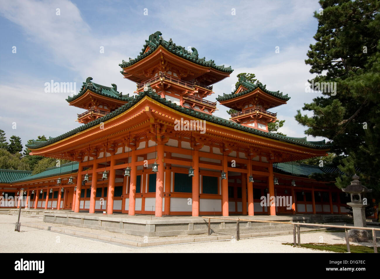 The UNESCO Ancient Shinto Shimogamo Shrine (also known as Shimogamo-jinja) in Kyoto, Japan. Stock Photo