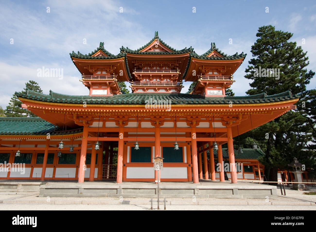 The UNESCO Ancient Shinto Shimogamo Shrine (also known as Shimogamo-jinja) in Kyoto, Japan. Stock Photo
