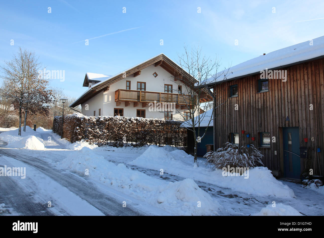 Bavarian Farm house in winter, Lower Bavaria, Germany, Europe. Photo by ...