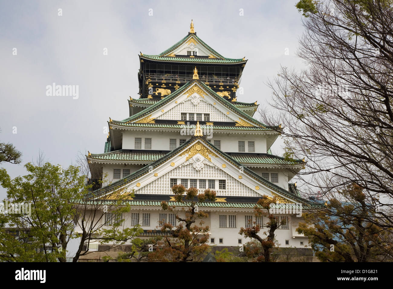Main tower of the Osaka Castle, Osaka, Japan. Stock Photo