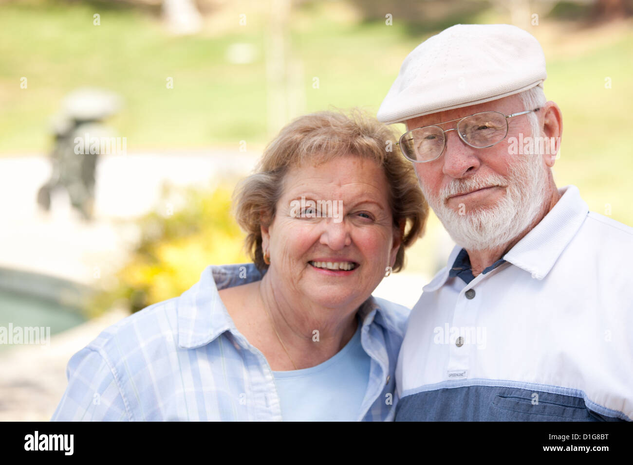 Happy Senior Couple Enjoying Each Other in The Park Stock Photo - Alamy