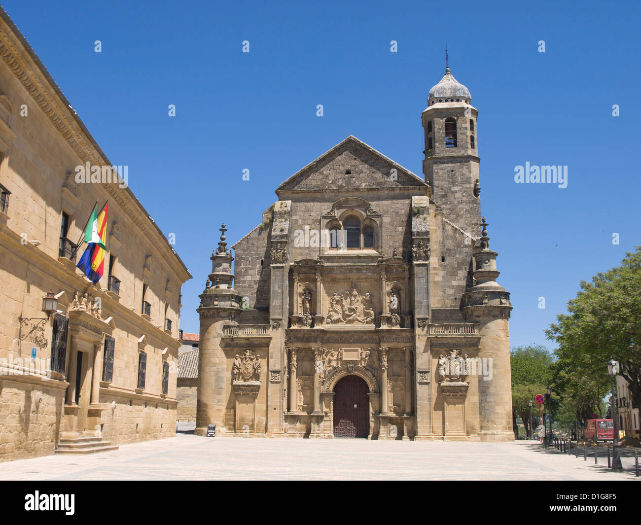 Ubeda in Andalusia Spain, Unesco world heritage site, renaissance palaces and churches, Capilla del Salvador façade, Holy Chapel of the Savior Stock Photo