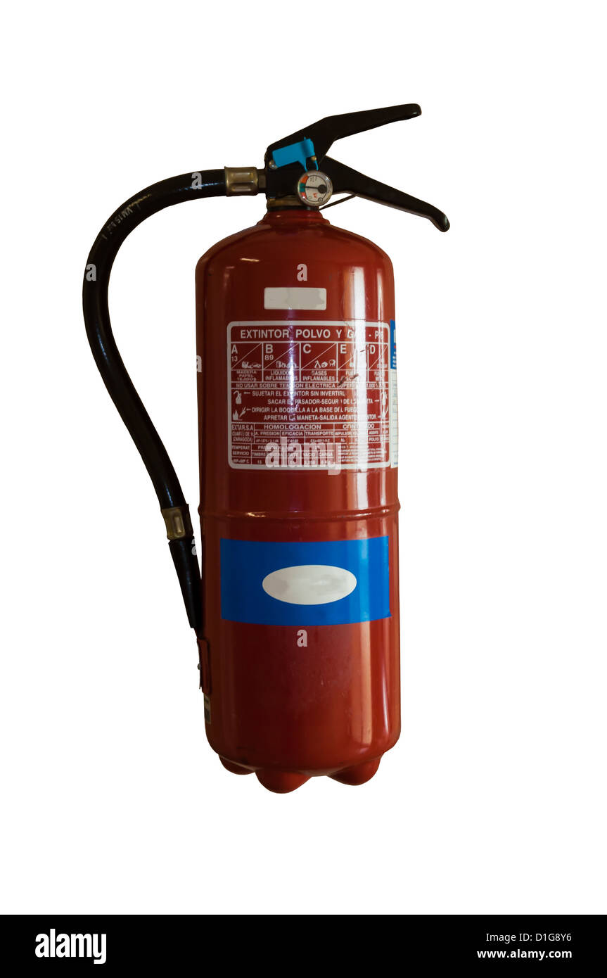 A red fire extinguisher. Isolated object Stock Photo